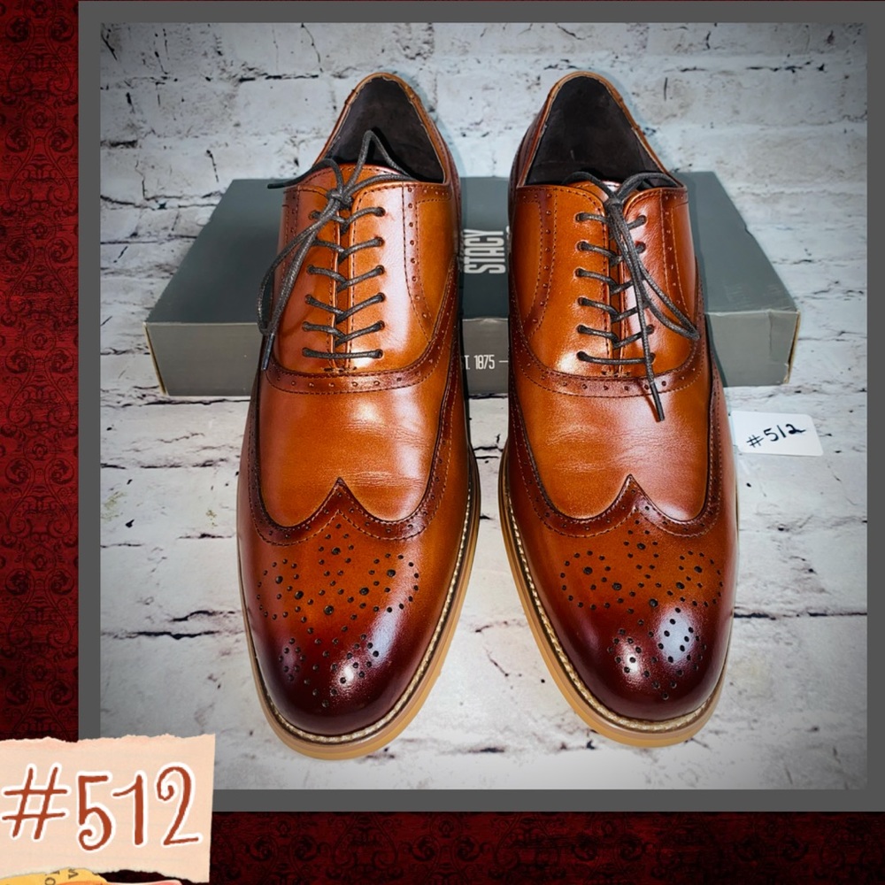 NIB Stacy Adams Sz13M Dunbar Cognac Dress Shoe